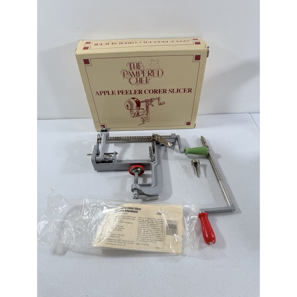 The Pampered Chef 2430 2433 Apple Peeler Corer Slicer Vintage Retired‎ Model